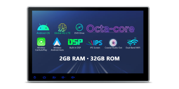 Universal | Double DIN | Android / iPhone | Octa Core | 2GB DDR4 RAM & 32GB ROM | Global 4G LTE | TIE124