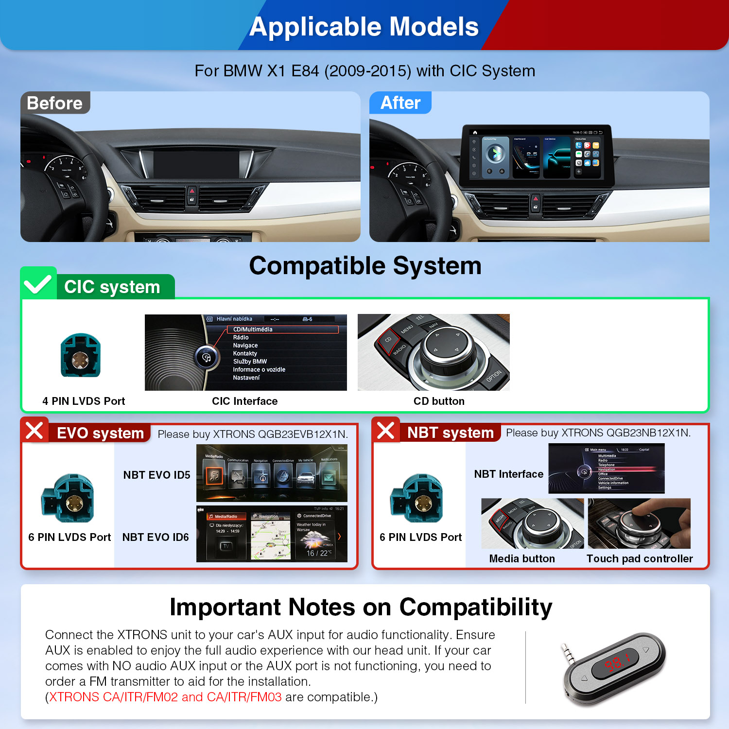 BMW|X1|12.3インチ 2Kスクリーン|Android OS & OEMシステム|クアルコム680|オクタコア|8GB RAM & 128GB ROM|QGB24CIB12X1|QGB24CIB12X1