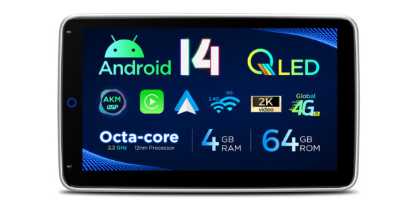 シングルDIN｜Android 14｜オクタコア｜4GB RAM & 64GB ROM｜グローバル4G LTEソリューション｜DX121LGS