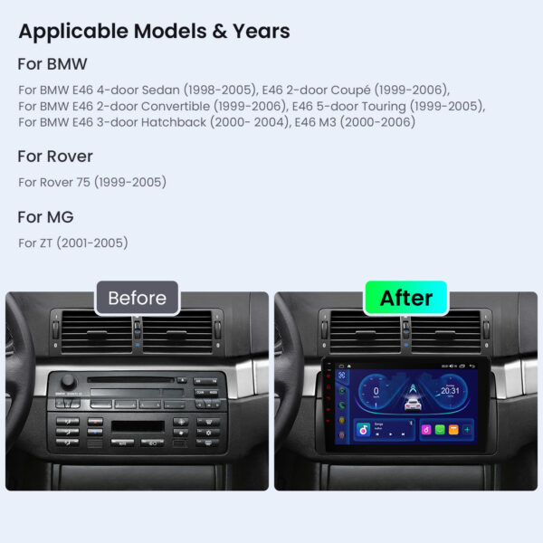BMW/Rover/MG｜Android OS｜オクタコア｜4GB RAM & 64GB ROM｜IPSスクリーン｜IDP9046B
