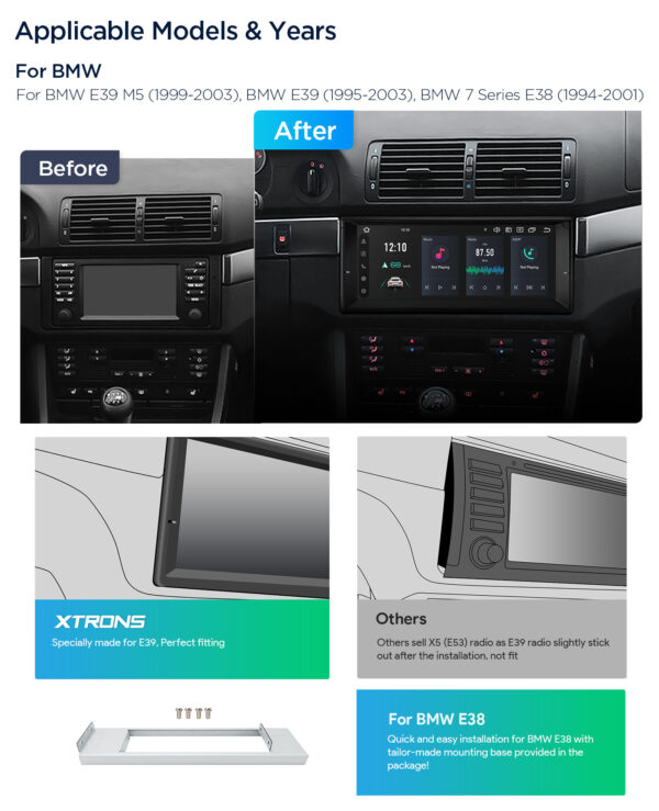 BMW｜E39/E38｜Android 14｜オクタコア｜4GB RAM & 64GB ROM｜グローバル4G LTEソリューション｜PX1439BLHGS
