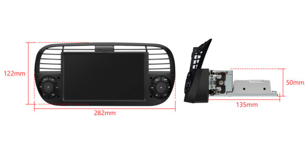 フィアット500｜Android OS｜オクタコア｜64GB ROM｜IPSスクリーン｜CarPlay & Android Auto｜IDS7050FLB｜IDS7050FLB