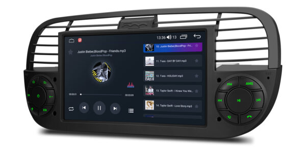 フィアット500｜Android OS｜オクタコア｜64GB ROM｜IPSスクリーン｜CarPlay & Android Auto｜IDS7050FLB｜IDS7050FLB