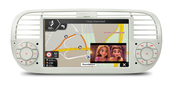 フィアット500｜Android OS｜オクタコア｜64GB ROM｜IPSスクリーン｜CarPlay & Android Auto｜IDS7050FLC｜フィアット500