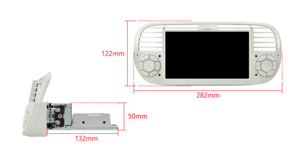 フィアット500｜Android OS｜オクタコア｜64GB ROM｜IPSスクリーン｜CarPlay & Android Auto｜IDS7050FLC｜フィアット500