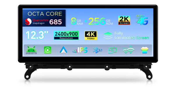 BMW｜X3｜F25｜アンドロイドOS＆OEMシステム｜クアルコム685｜オクタコア｜8GB RAM＆256GB ROM｜QWBX24CIB12X3