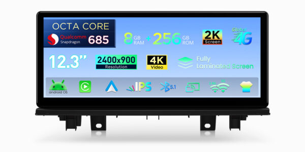 BMW｜X1 F48｜Android OS＆OEMシステム｜クアルコム685｜オクタコア｜8GB RAM＆256GB ROM｜QWBX24NB12X1N