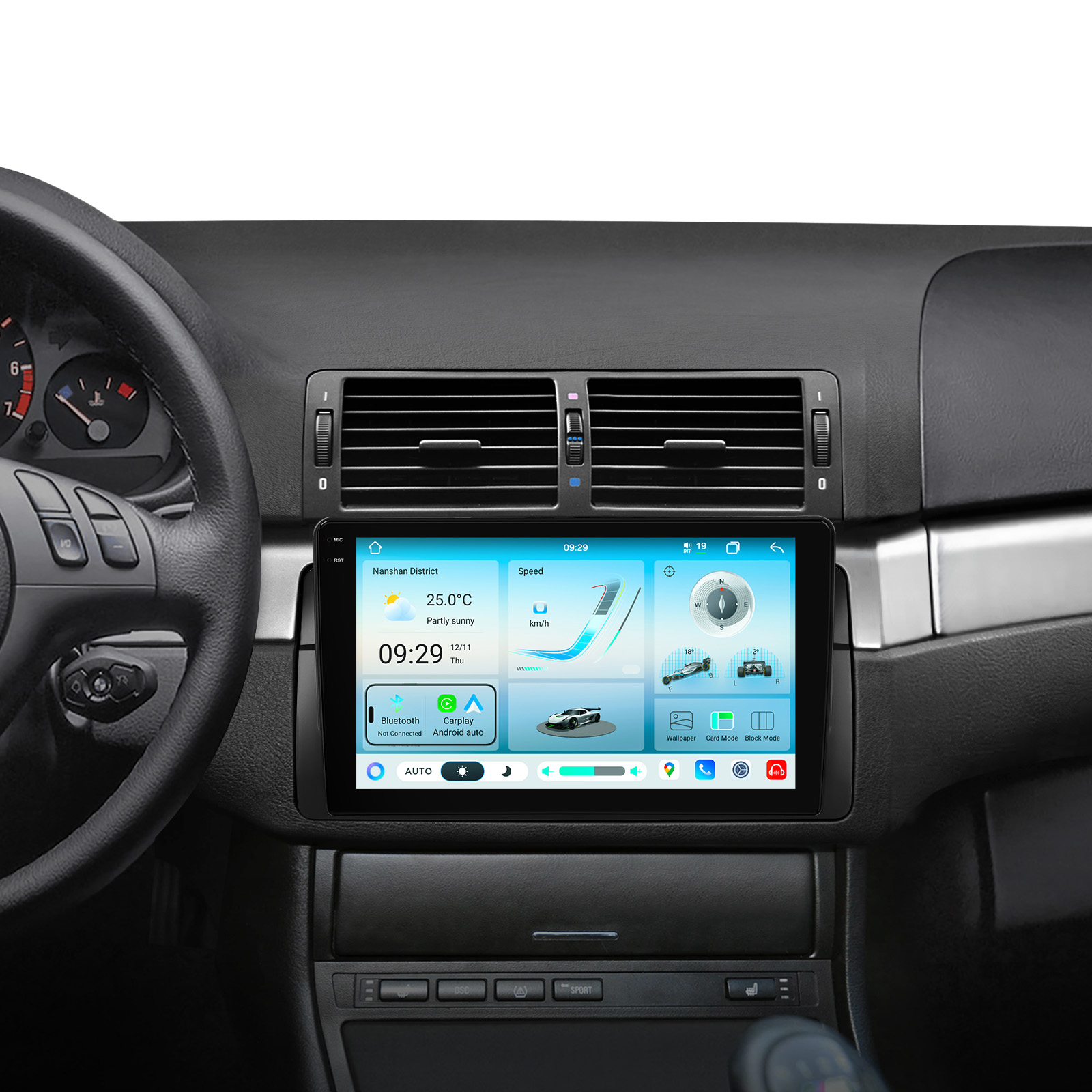 BMW E46- Unisoc 7865、8GB RAM、二重 Bluetooth のプラグ アンド プレイ適合のための XTRONS IMHP9446B 9 インチのアンドロイド 14 車のステレオ